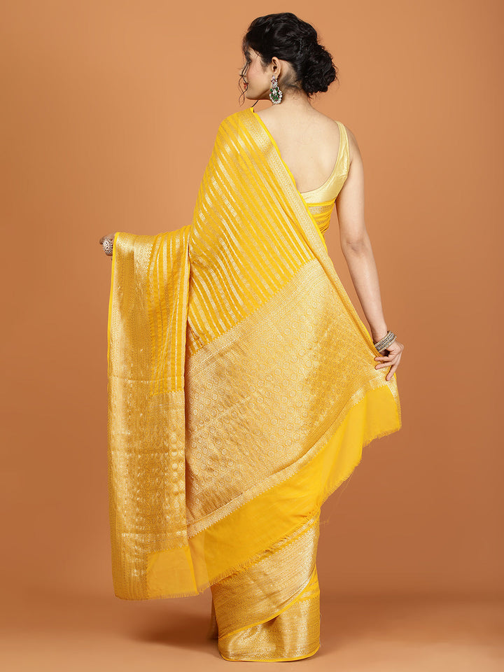 Zari Border Woven Georgette Saree