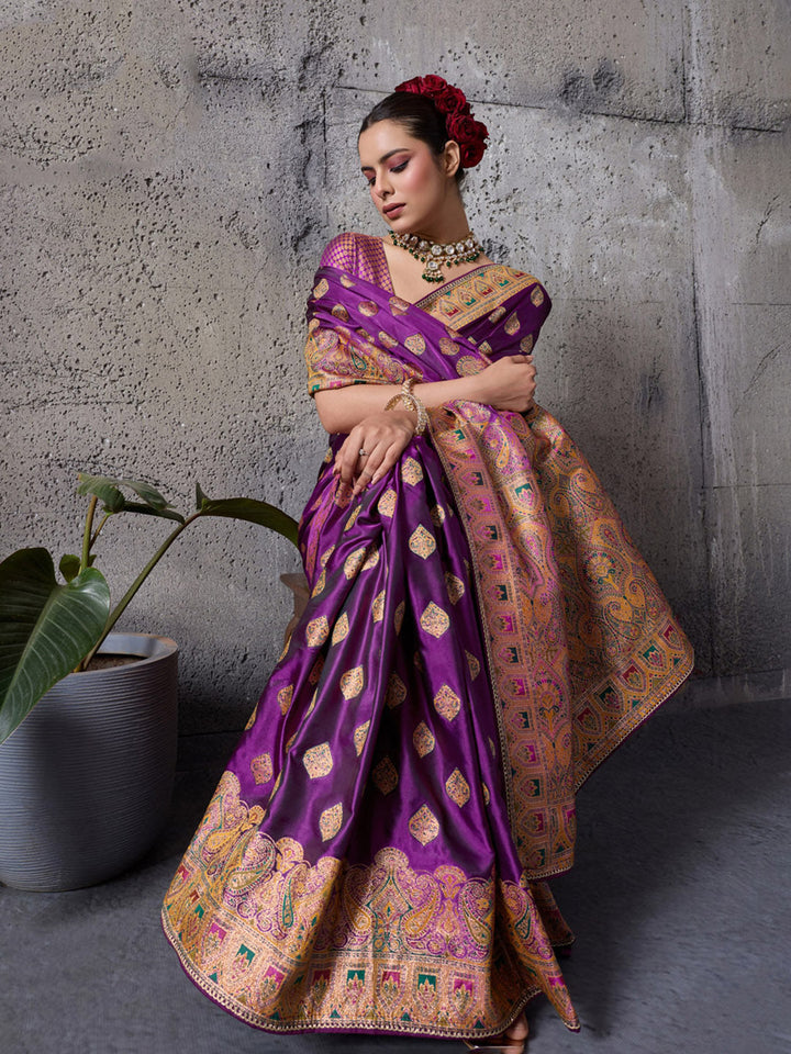 Woven Design Satin Silk Saree