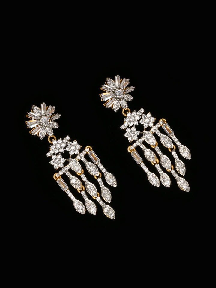 Gold Plated Earrings Embellished With Diamond Stone