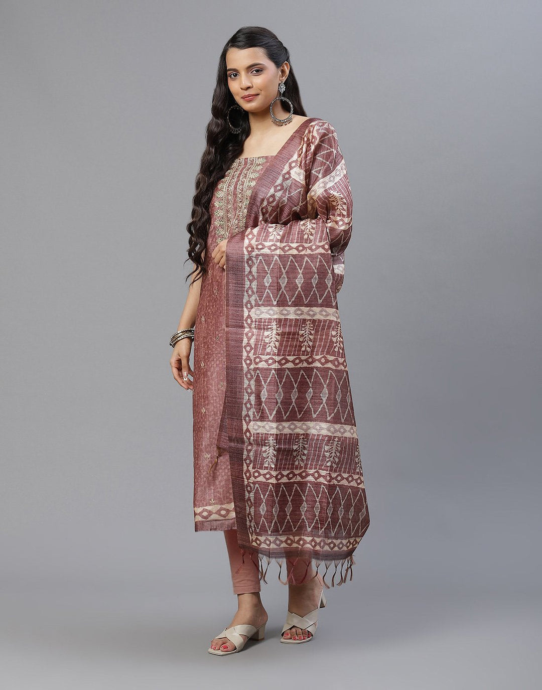 Chanderi Embroidered Suit piece