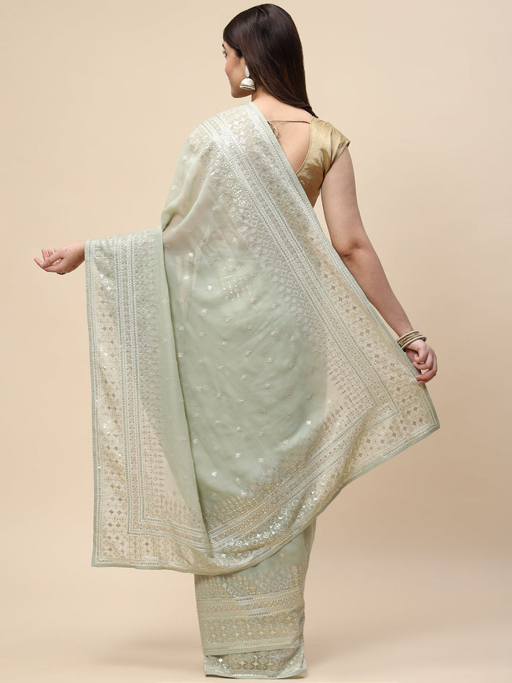 Sequin Embroidered Georgette Saree