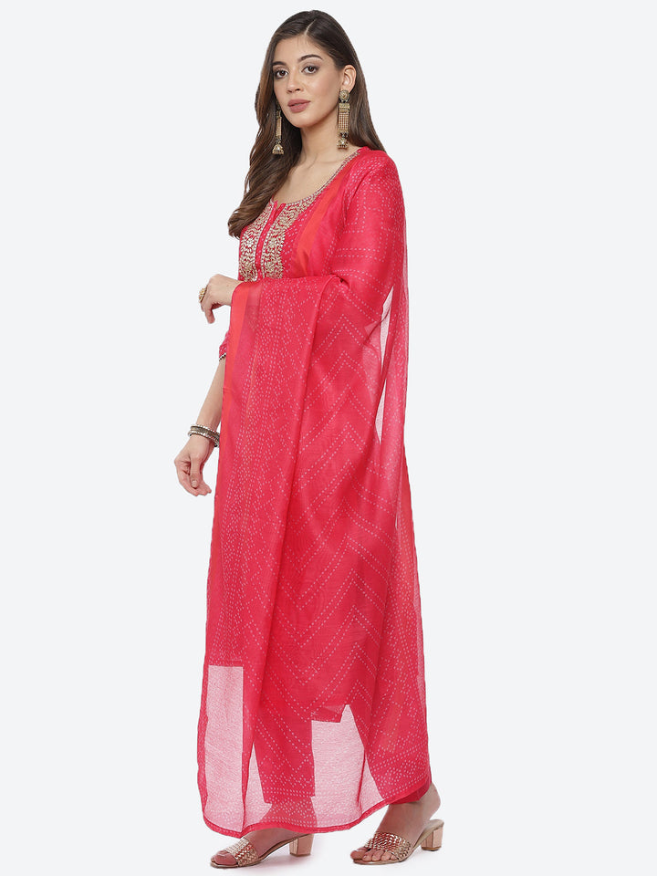 Printed Cotton Stitched Salwar Kameez With Printed Cotton Dupatta
