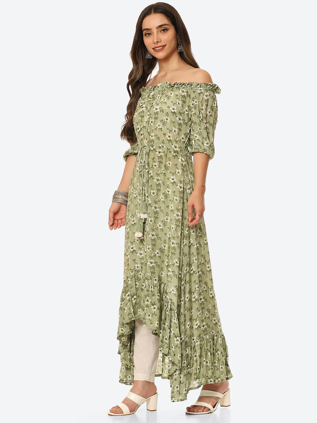 Floral Printed Muslin Kurta