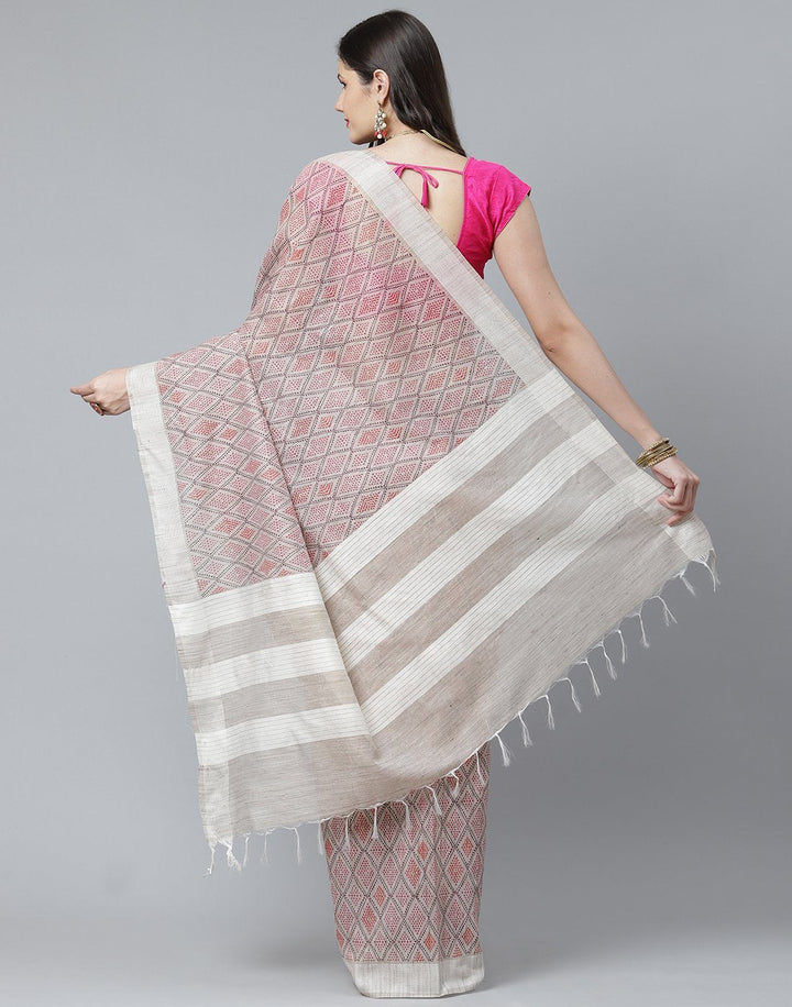 Abstract Print Cotton Saree