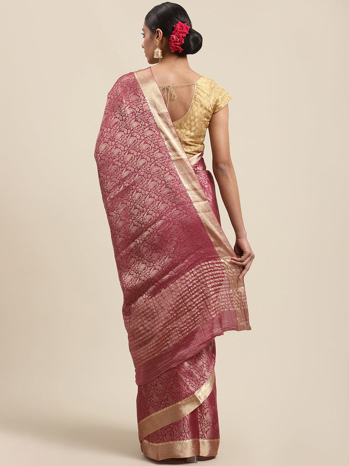 Brocade Zari Border Georgette Plain Saree