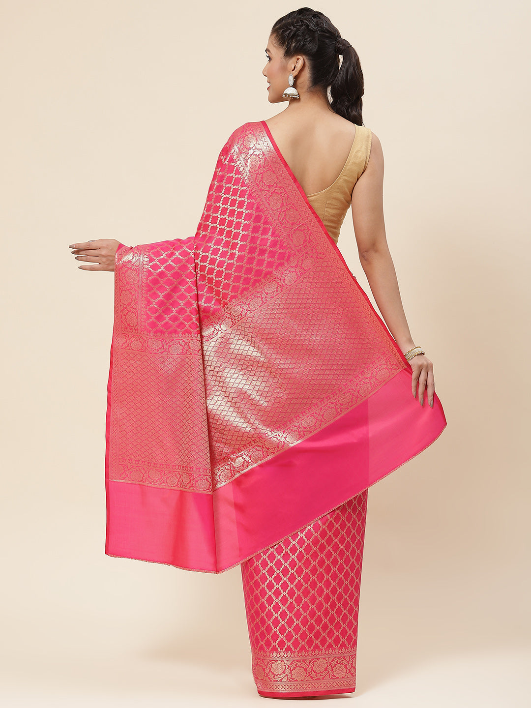 Zari Jaal Woven Cotton Saree