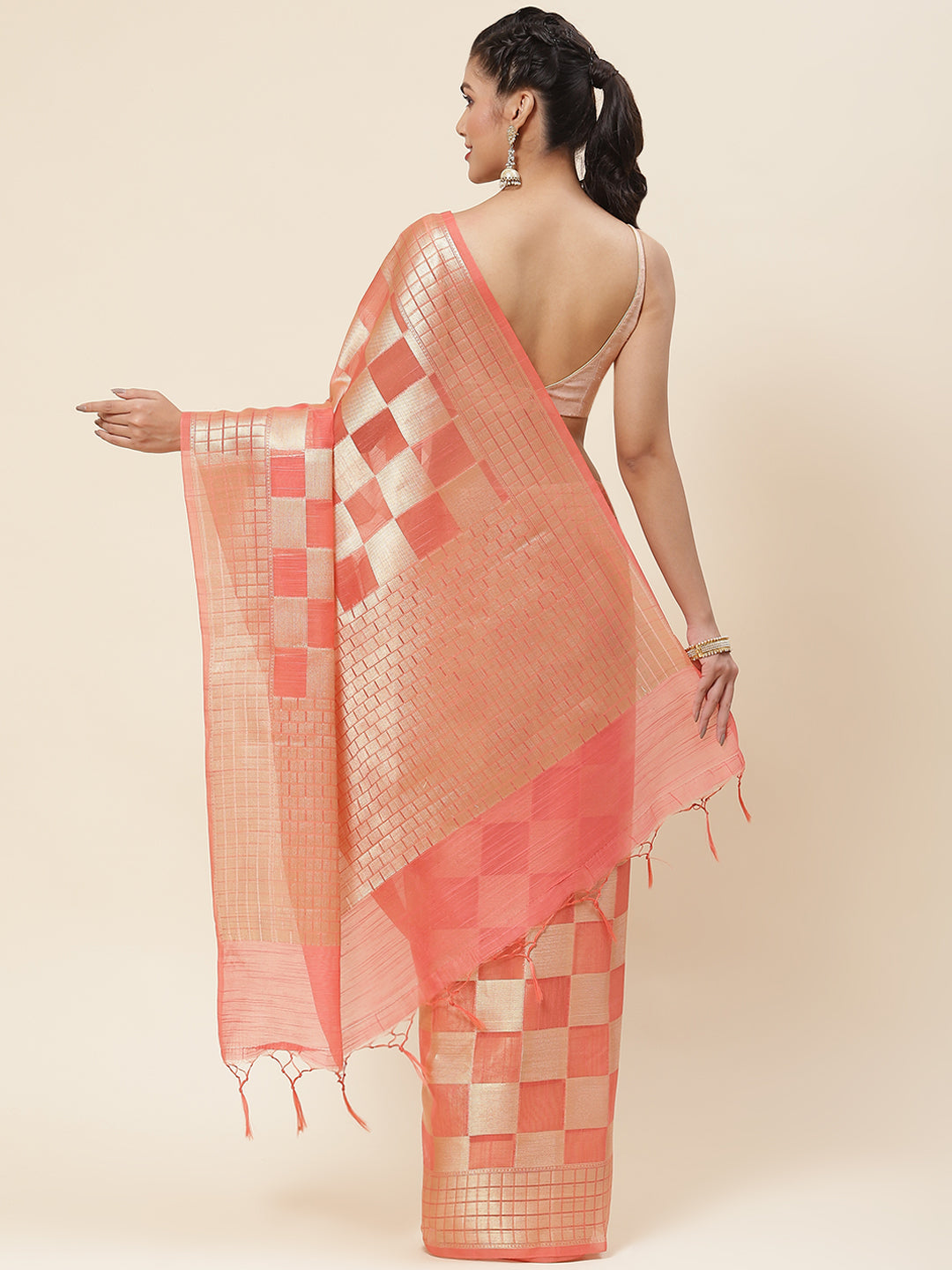 Zari Jaal Woven Cotton Saree