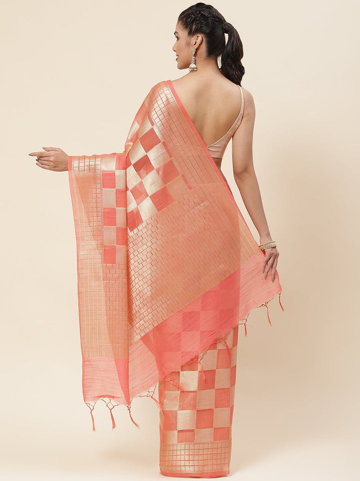 Zari Jaal Woven Cotton Saree