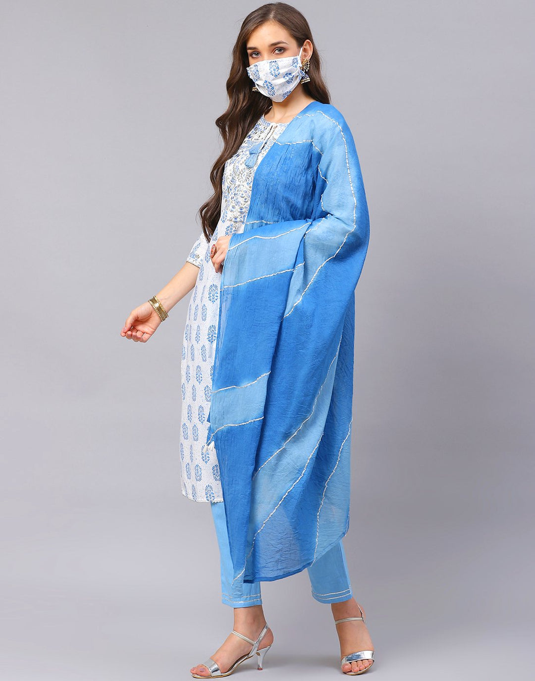 Straight Printed Cotton Salwar Kameez Stitched Suit
