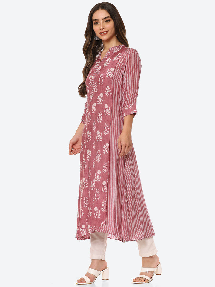 Floral Printed Muslin Kurta