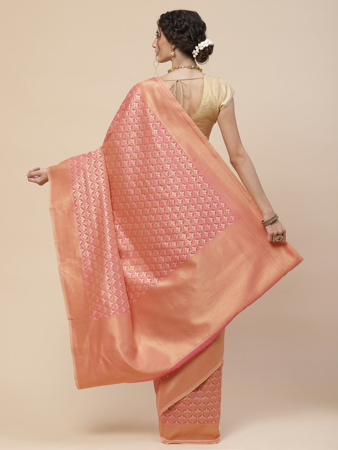 Zari Jaal Cotton Woven Saree
