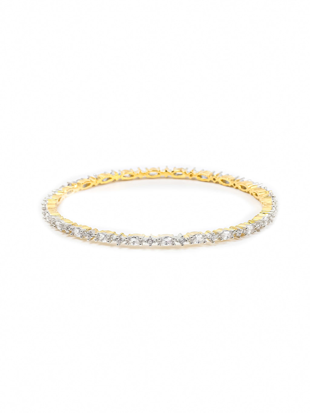 Gold & White AD Bangles Set