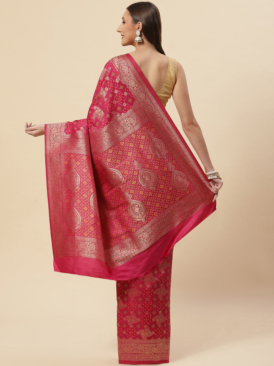 Zari Jaal Handloom Woven Saree