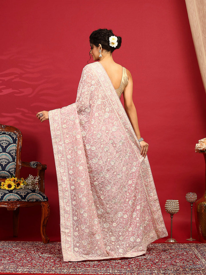 Embroidered Georgette Saree