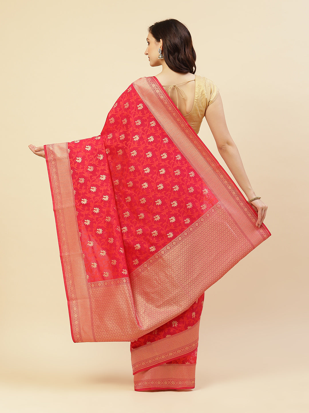 Cotton Woven Zari Jaal Saree