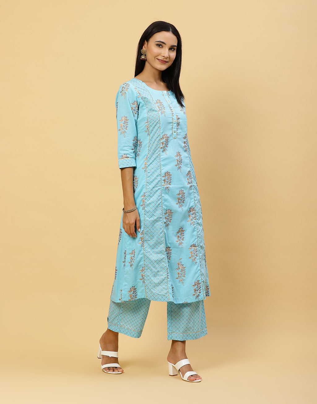 Printed Cotton Kurti With Pant