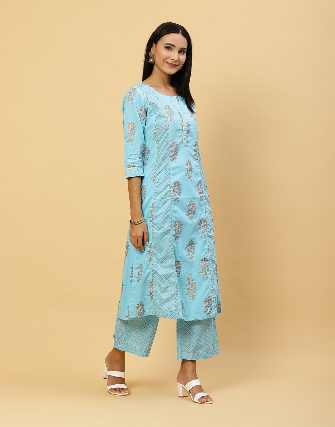 Printed Cotton Kurti With Pant