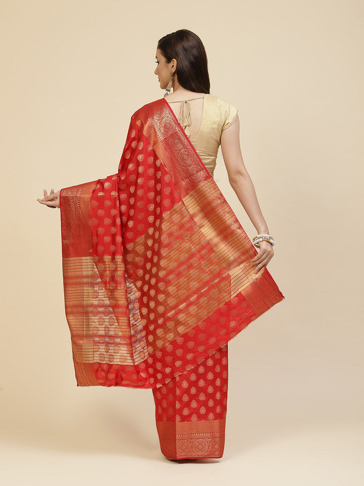 Zari Border Booti Handloom Woven Saree