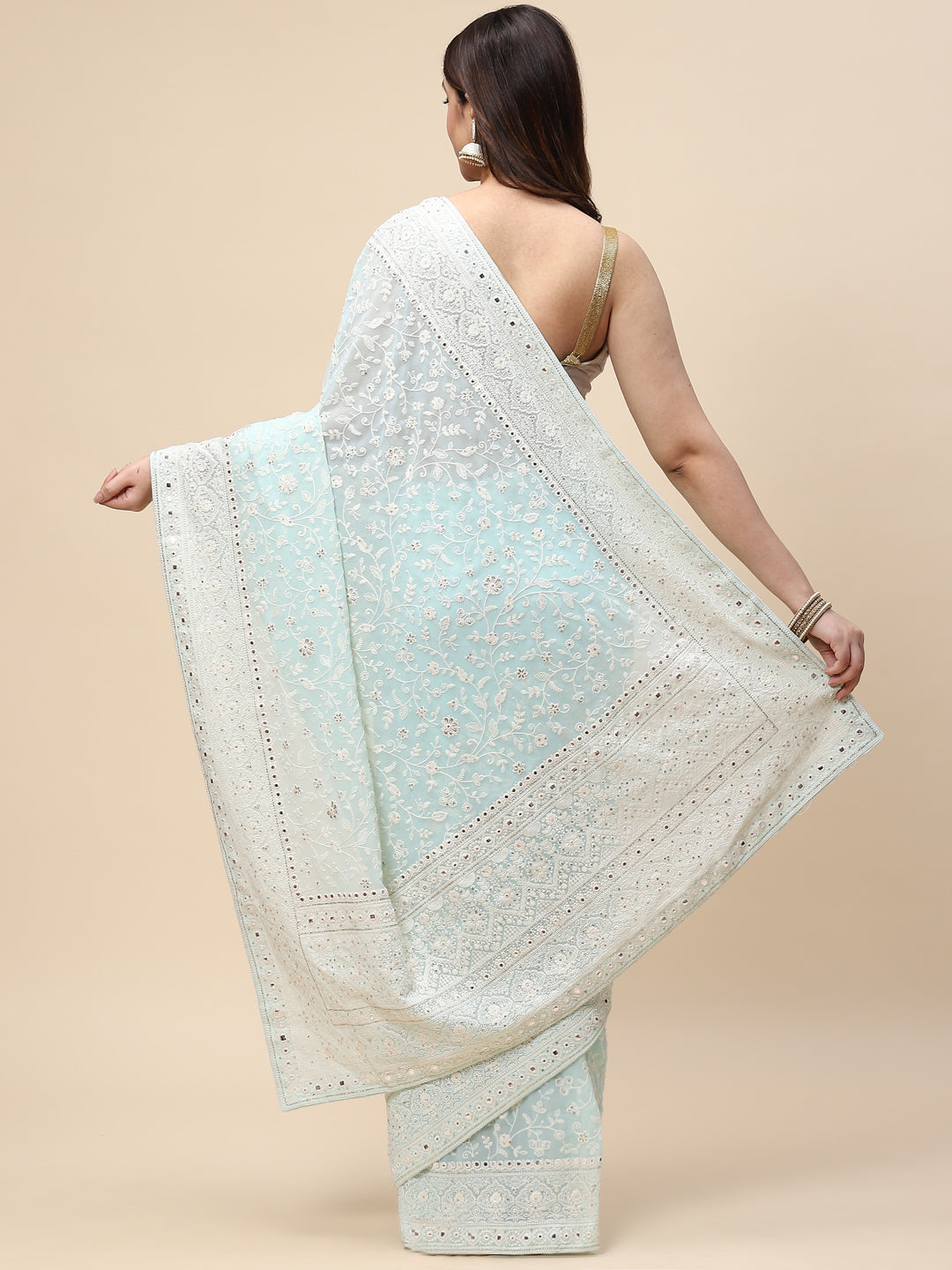 Embroidered Georgette Saree