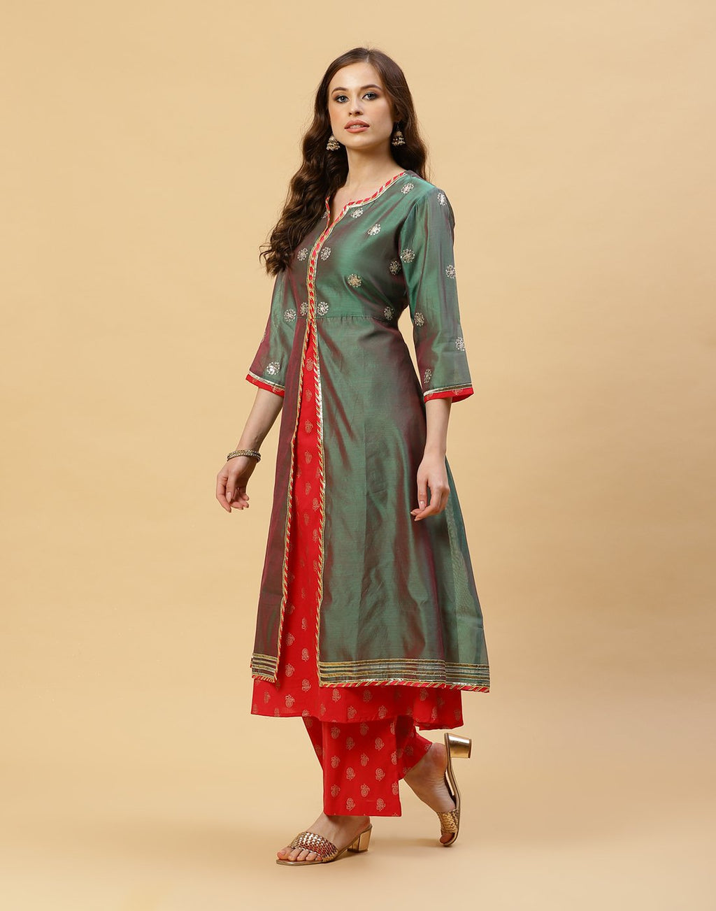 Printed Cotton Anarkali Kurti With Pant