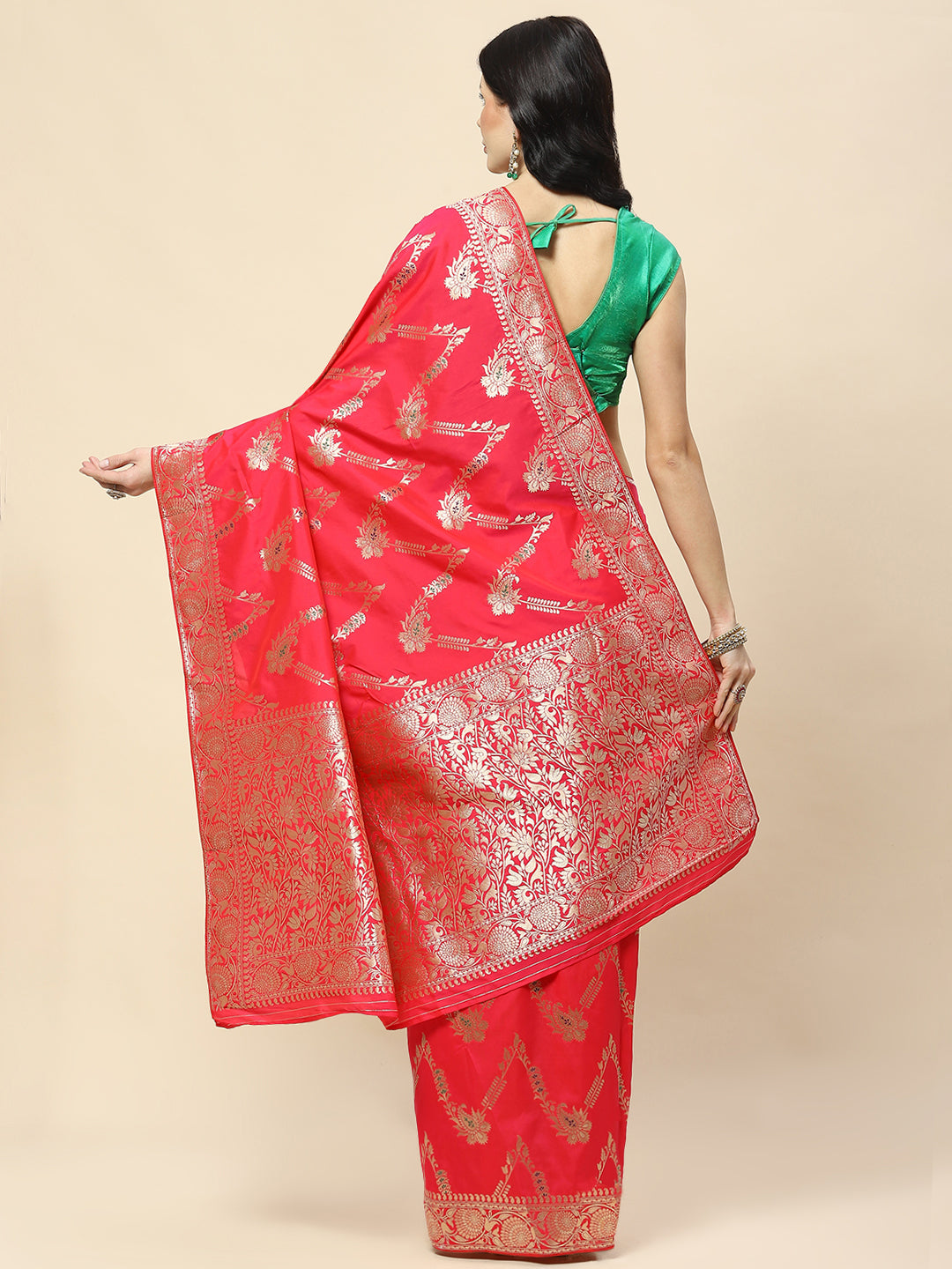 Zari Jaal Woven Art Silk Banarsi Saree