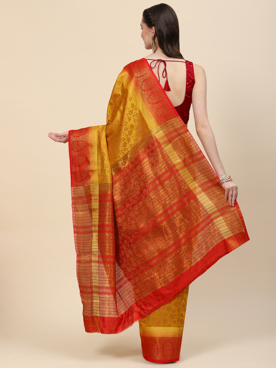 Resham Zari Border Handloom Woven Saree