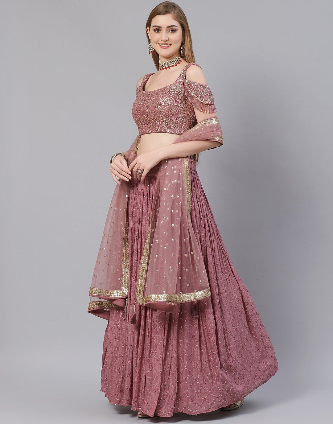 Crepe Lehenga With Designer Choli