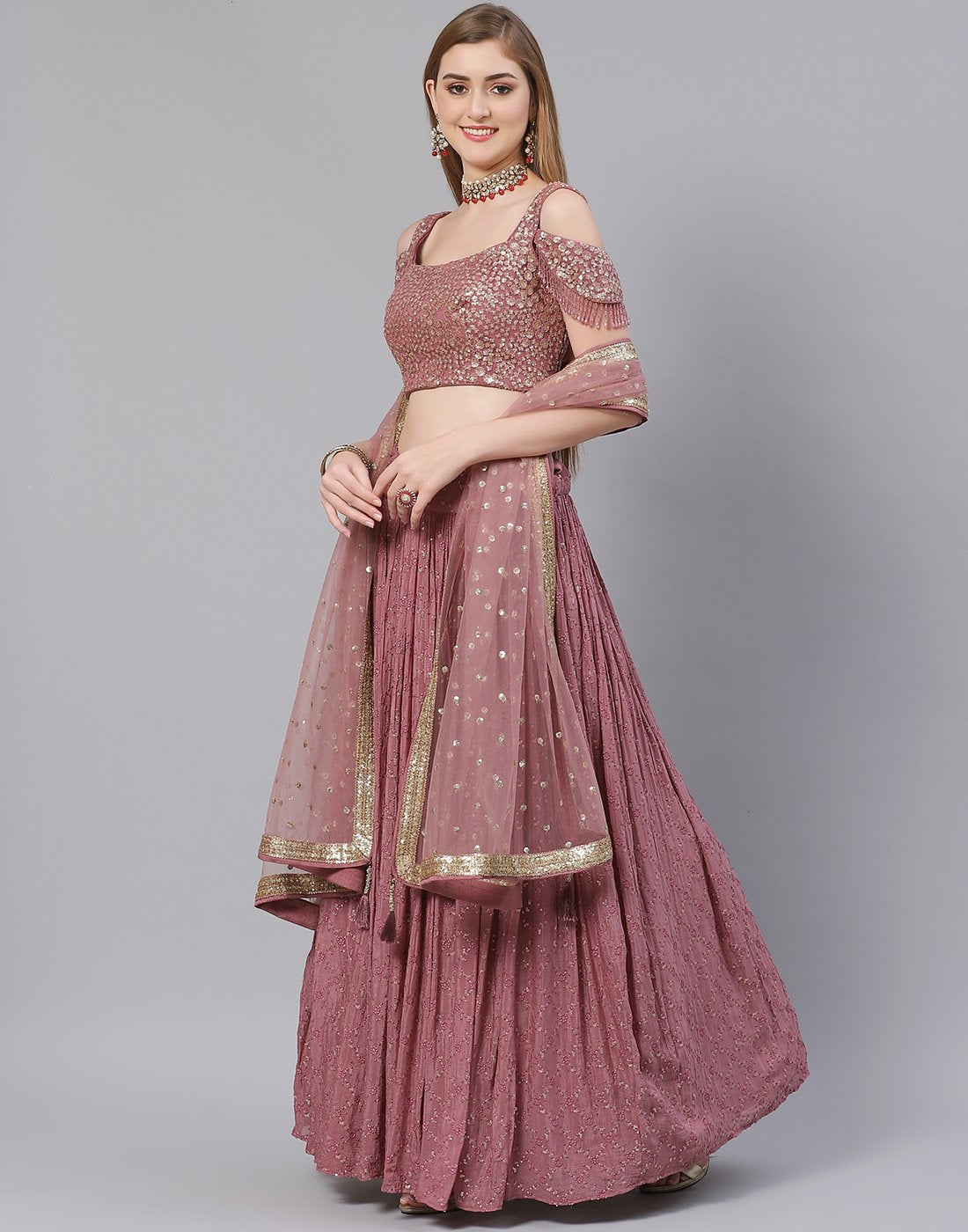 Crepe Lehenga With Designer Choli