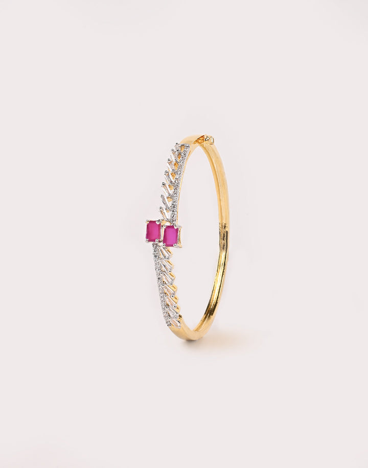 Gold Plated Bracelet Embellished With Diamond Stone