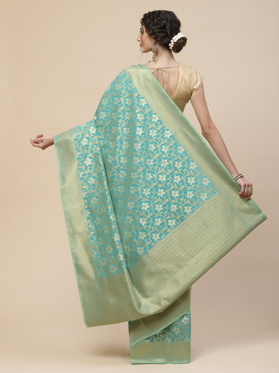 Zari Jaal Cotton Woven Saree