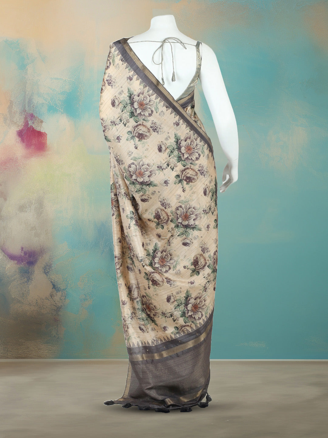 Digital Floral Printed Art Silk Saree