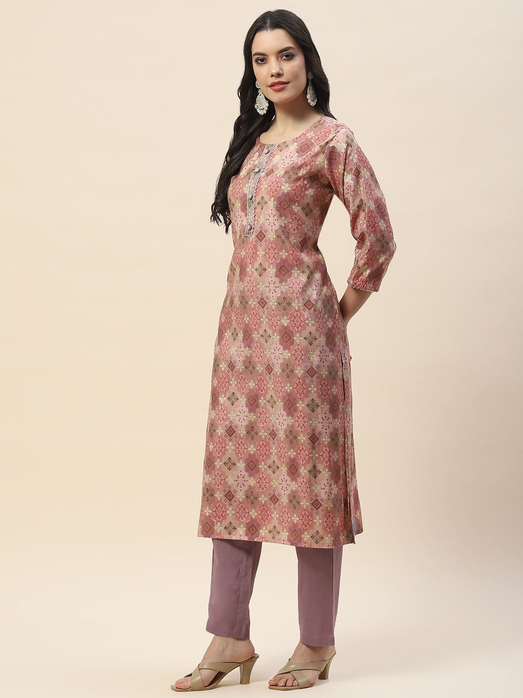 Printed Muslin Straight Kurta