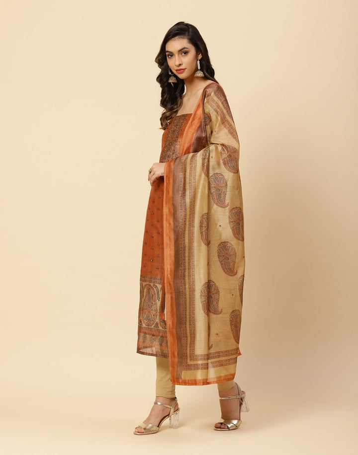Printed Chanderi Suit Piece