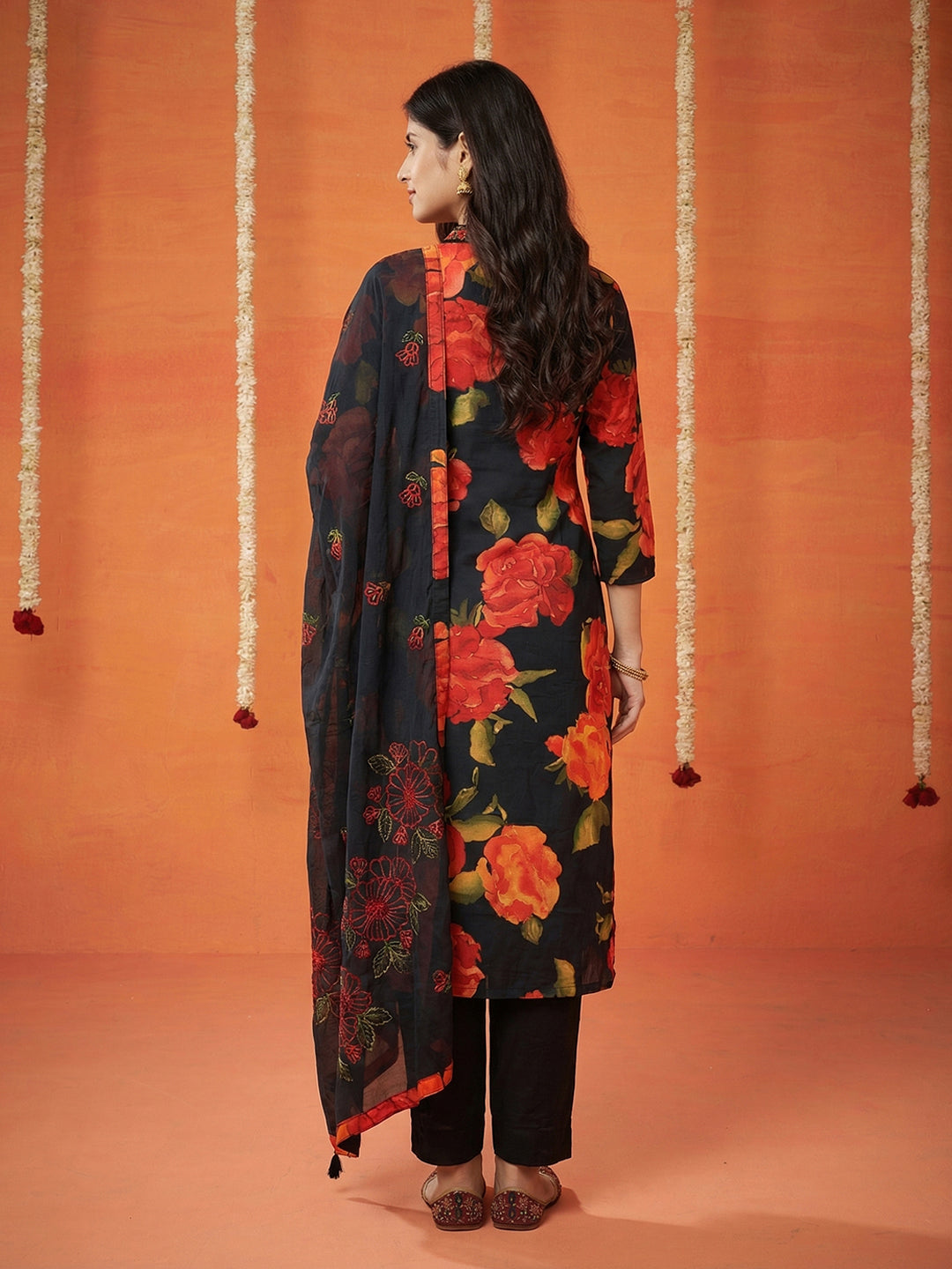 Printed Cotton Blend Kurta With Pant &amp; Dupatta