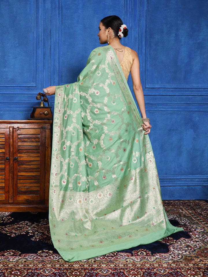 Zari Woven Cotton Blend  Saree