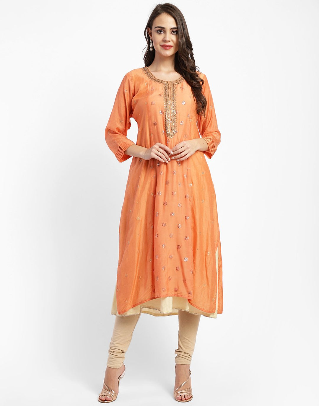 Printed Cotton Chanderi Kurti