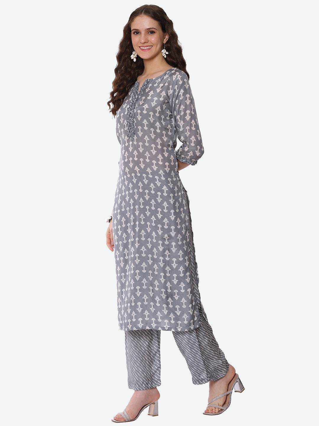 Printed Muslin Kurta With Pant