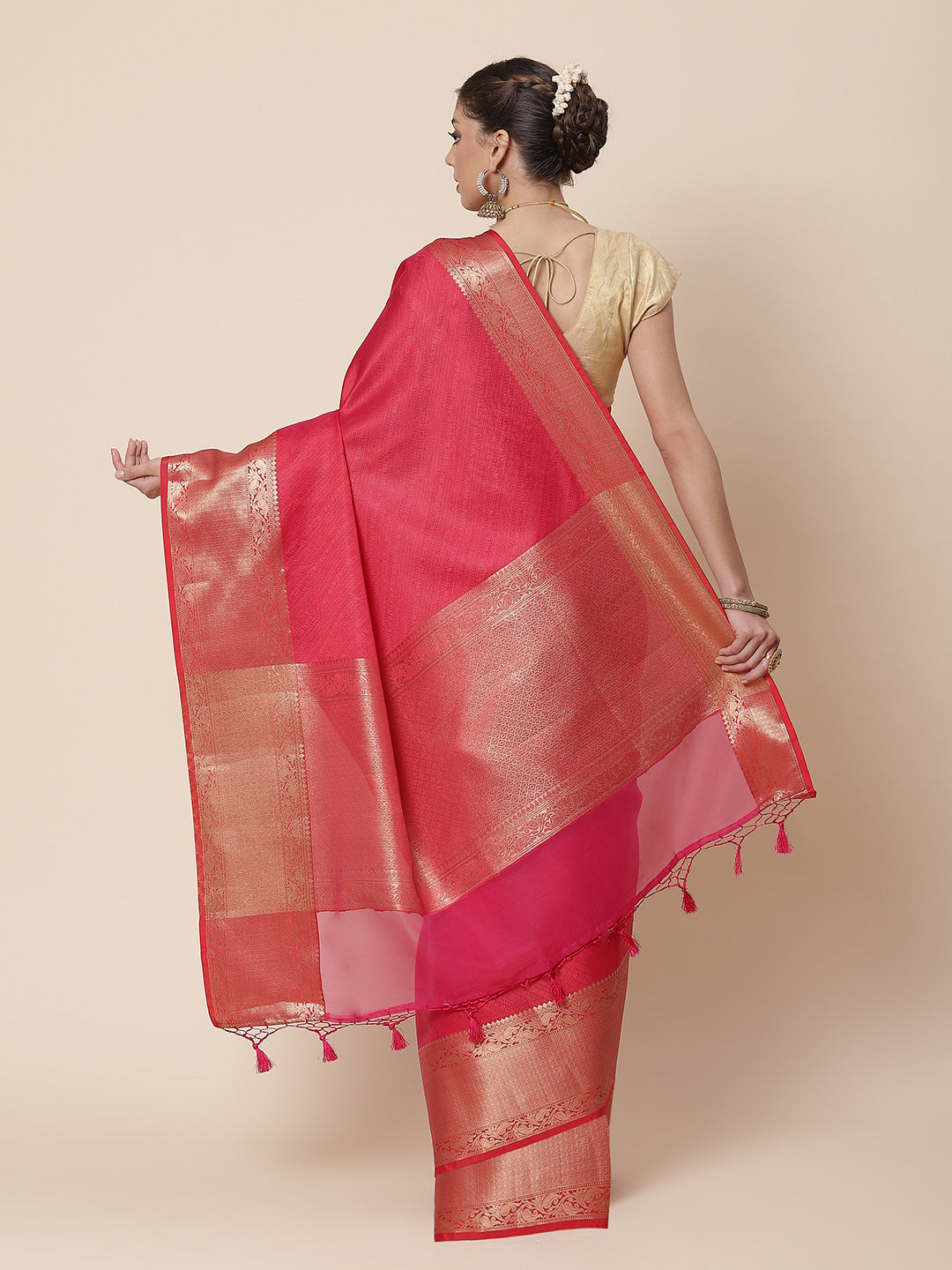 Zari Border Cotton Woven Saree