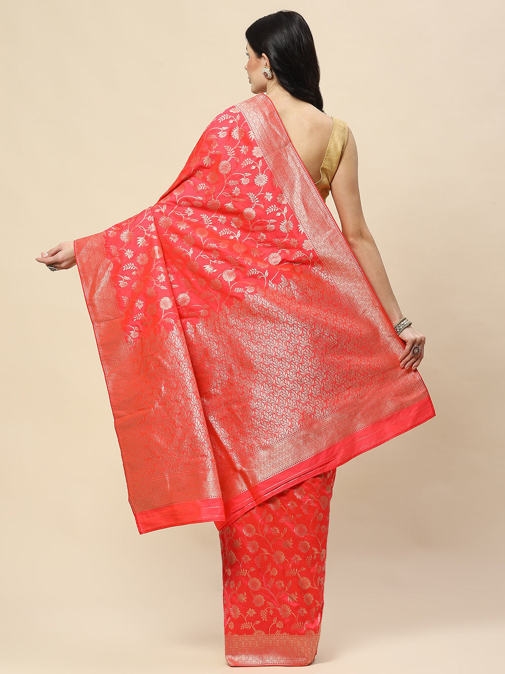 Zari Jaal Woven Art Silk Banarsi Saree