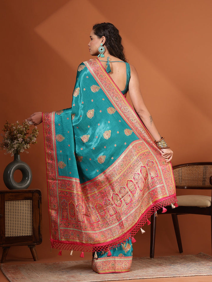 Woven Design Satin Saree