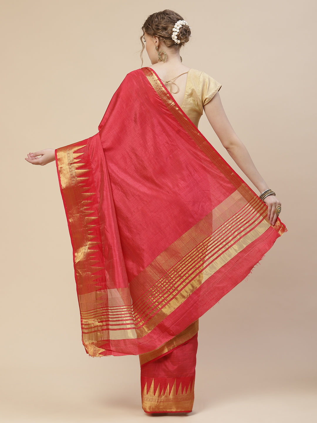 Zari Border Art Handloom Woven Saree
