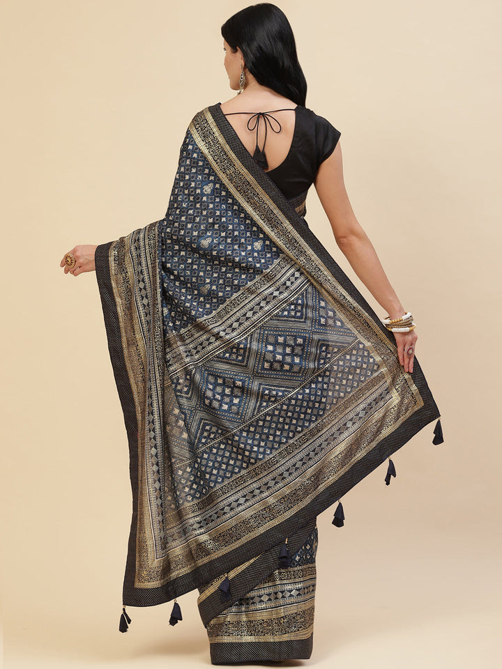 Abstract Printed Handloom Saree