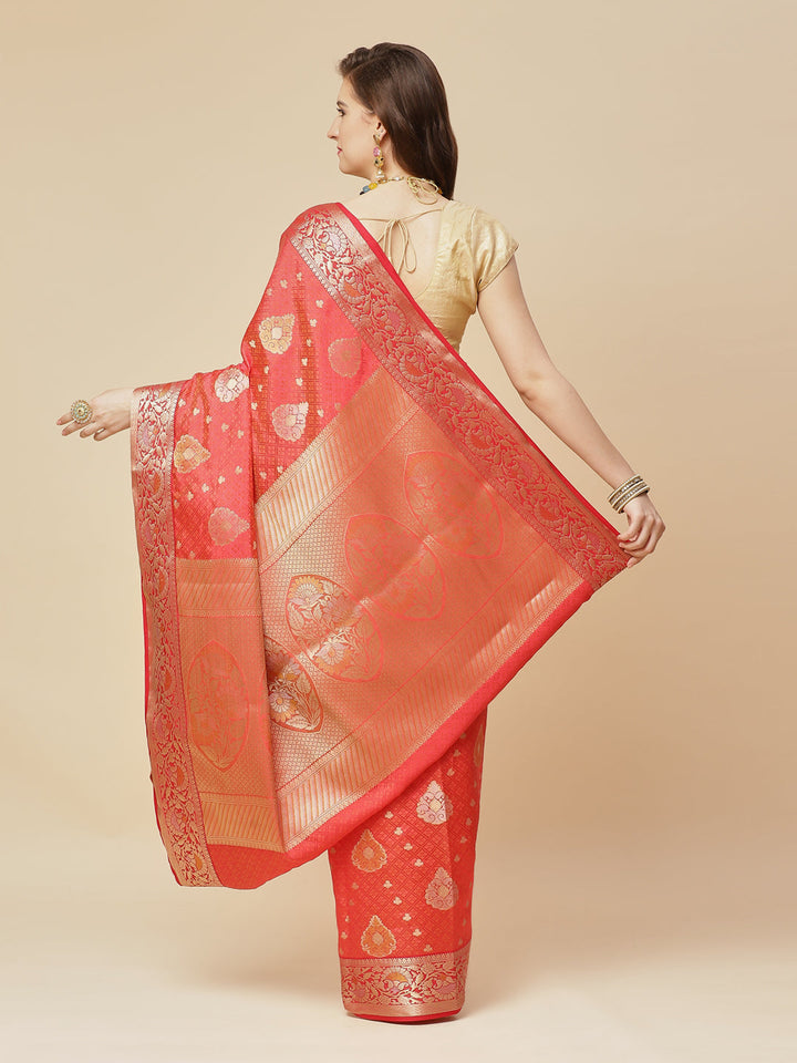 Zari Border Booti Art Handloom Woven Saree
