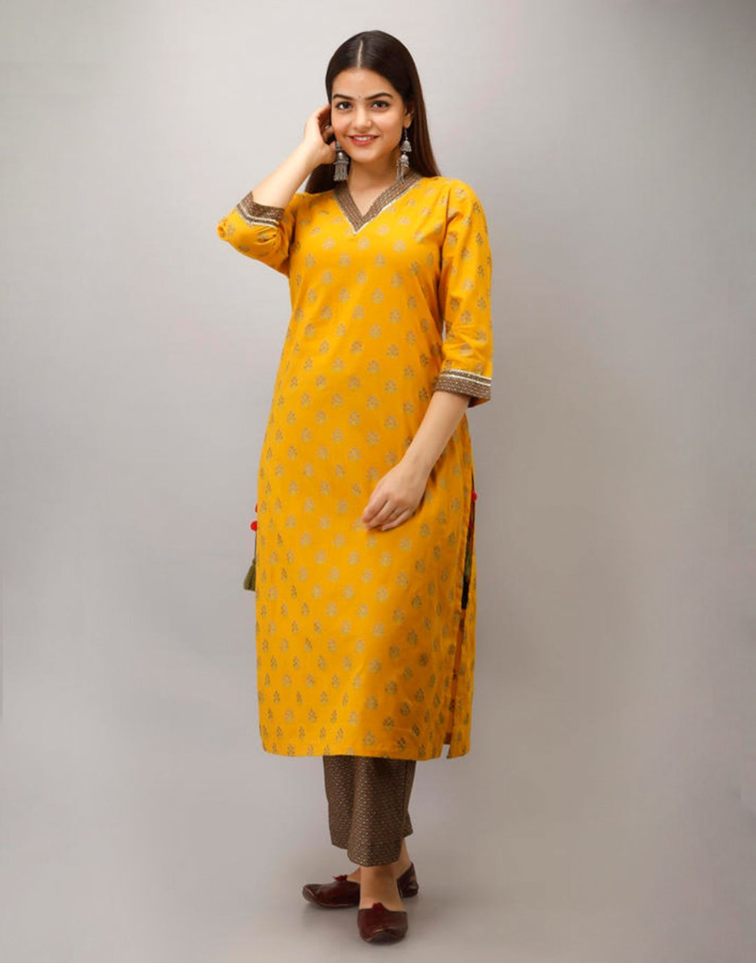 Printed Cotton Kurti With Pant