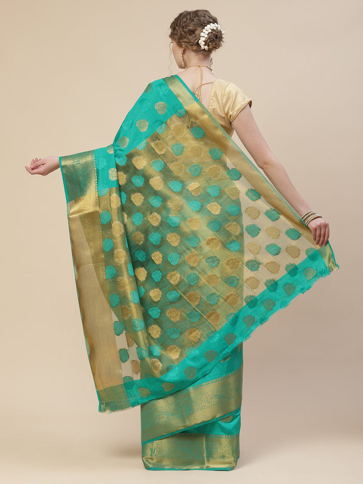 Zari Border Booti Art Handloom Woven Saree