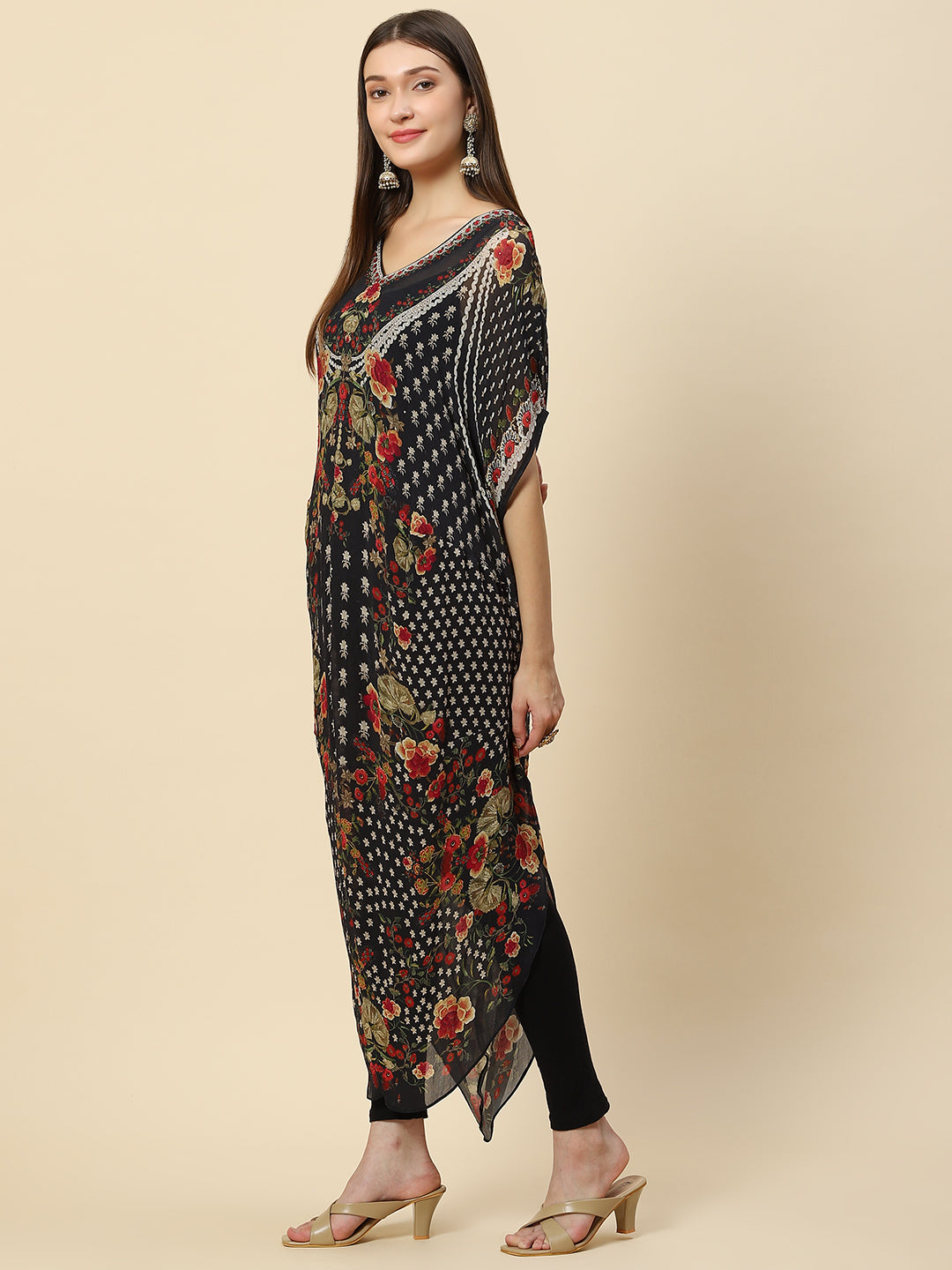 Digital Printed Georgette Kaftan Kurta