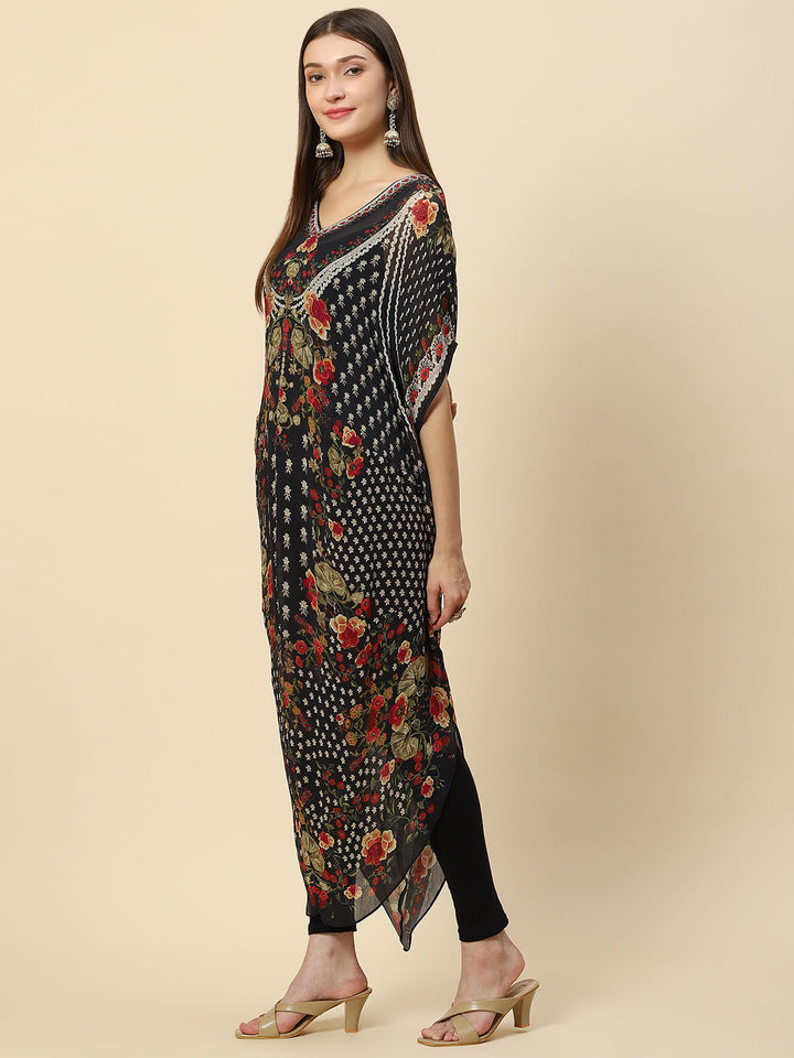 Digital Printed Georgette Kaftan Kurta