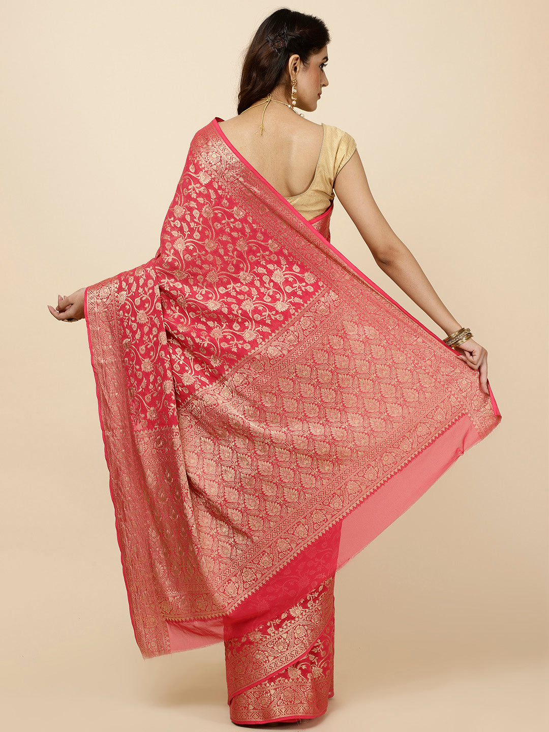 Zari Jaal Woven Georgette Saree