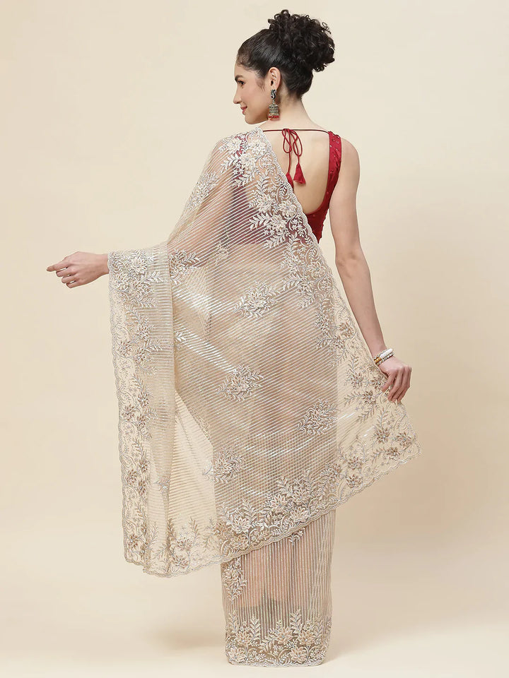 Swarovski Jaal Embroidered Net Saree