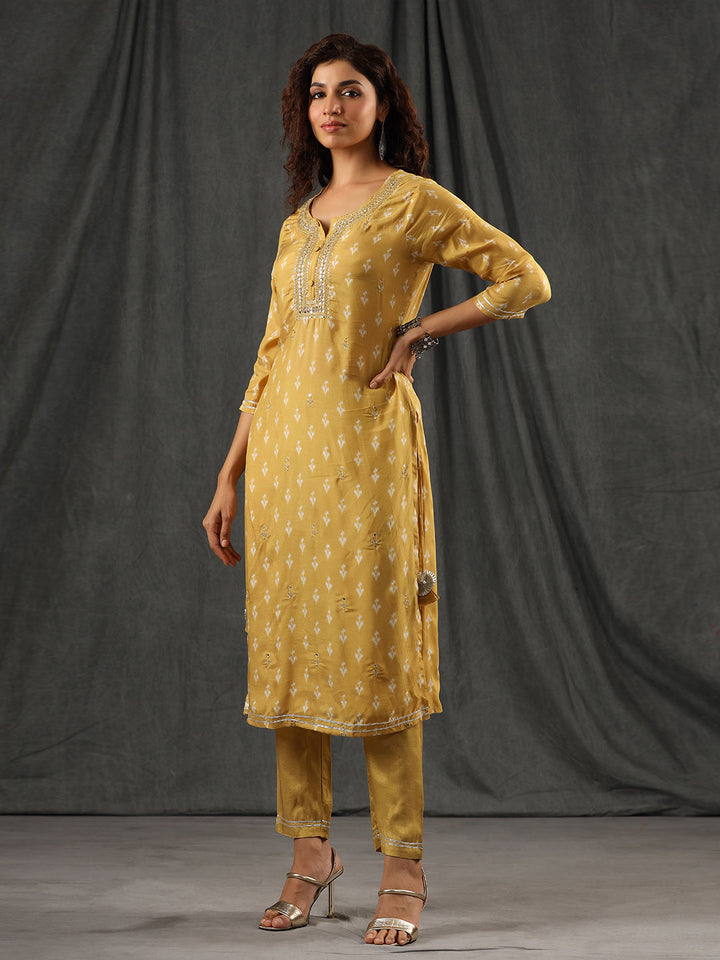 Printed Muslin Kurta With Pants